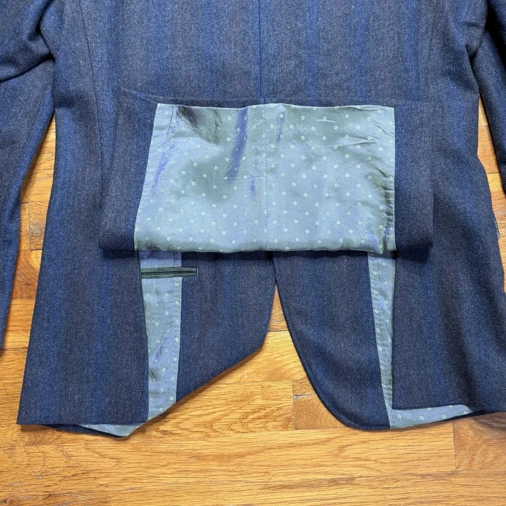 Ted Baker Endurance‎ Blazer Men 38R Wool Tweed Brown Ombré Striped Portugal